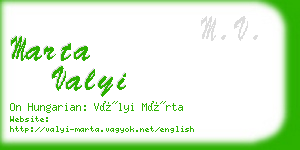 marta valyi business card